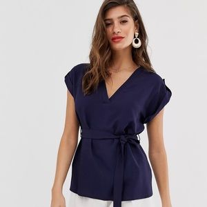 NWT Navy v-neck blouse